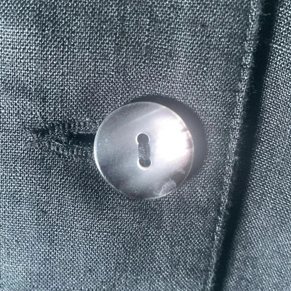 Elisabeth by Liz Claiborne Black Linen Shacket with pockets size 1 (L-XL) - Picture 4 of 7